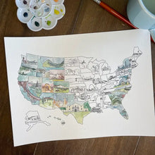 Load image into Gallery viewer, DIY Watercolor Track Your Travels Map
