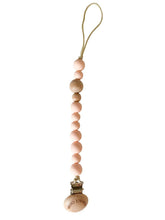 Load image into Gallery viewer, Classic Pacifier Clip - Wood + Pale Blush

