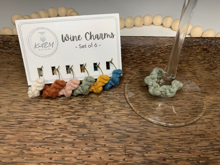 Macrame Wine Glass Charms