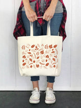 Load image into Gallery viewer, Fall Leaf Pattern Canvas Tote Bag
